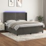 Cama box spring colchón y LED terciopelo gris oscuro 180x200 cm de , Camas y somieres - Ref: Foro24-3139518, Precio: 630,43 €...