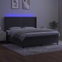 Box spring bed with mattress and LED dark gray velvet 180x200 cm by , Beds and slatted bases - Ref: Foro24-3139518, Price: 62...