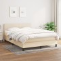 Cama box spring con colchón tela color crema 140x190 cm de , Camas y somieres - Ref: Foro24-3139894, Precio: 450,14 €, Descue...