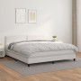 Box spring bed with white synthetic leather mattress 160x200 cm by , Beds and slatted bases - Ref: Foro24-3141072, Price: 473...