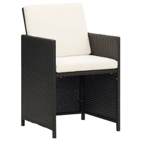 Garden chairs with cushions 2 units black synthetic rattan by vidaXL, Garden chairs - Ref: Foro24-42559, Price: 148,19 €, Dis...