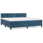 Box spring bed with dark blue velvet mattress 200x200 cm by , Beds and slatted bases - Ref: Foro24-3141267, Price: 590,86 €, ...