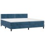 Box spring bed with dark blue velvet mattress 200x200 cm by , Beds and slatted bases - Ref: Foro24-3141267, Price: 590,86 €, ...