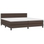 Cama box spring con colchón cuero sintético marrón 200x200 cm de , Camas y somieres - Ref: Foro24-3141026, Precio: 610,47 €, ...