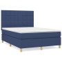 Cama box spring con colchón tela azul 140x190 cm de , Camas y somieres - Ref: Foro24-3142335, Precio: 538,63 €, Descuento: %