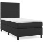 Box spring bed with black synthetic leather mattress 90x190 cm by , Beds and slatted bases - Ref: Foro24-3142761, Price: 332,...