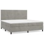 Cama box spring con colchón terciopelo gris claro 200x200 cm de , Camas y somieres - Ref: Foro24-3142983, Precio: 669,03 €, D...