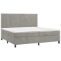 Cama box spring con colchón terciopelo gris claro 200x200 cm de , Camas y somieres - Ref: Foro24-3142983, Precio: 669,03 €, D...