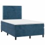 Cama box spring con colchón terciopelo azul oscuro 120x200 cm de , Camas y somieres - Ref: Foro24-3142957, Precio: 447,99 €, ...