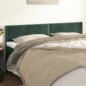 Cabeceros 2 unidades de terciopelo verde oscuro 90x5x78/88 cm de , Cabeceros y pies de cama - Ref: Foro24-345981, Precio: 67,...