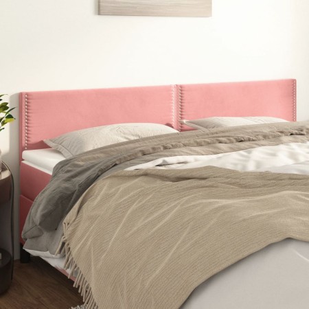 Cabeceros 2 unidades de terciopelo rosa 90x5x78/88 cm de , Cabeceros y pies de cama - Ref: Foro24-345983, Precio: 67,99 €, De...