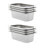 Gastronorm trays 8 units GN 1/3 100 mm stainless steel by , Buckets for steam tables - Ref: Foro24-50895, Price: 82,44 €, Dis...