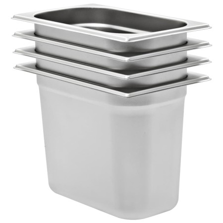 Gastronorm trays 4 units GN 1/4 200 mm stainless steel by , Buckets for steam tables - Ref: Foro24-50904, Price: 46,26 €, Dis...