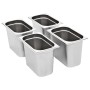 Gastronorm trays 4 units GN 1/4 200 mm stainless steel by , Buckets for steam tables - Ref: Foro24-50904, Price: 46,26 €, Dis...