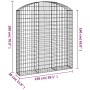 Gabion basket arch shape galvanized iron 150x30x160/180 cm by , Pots and planters - Ref: Foro24-153448, Price: 84,89 €, Disco...