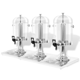 Triple stainless steel juice dispenser 3 x 8 L by , Beverage dispensers - Ref: Foro24-50533, Price: 230,99 €, Discount: %