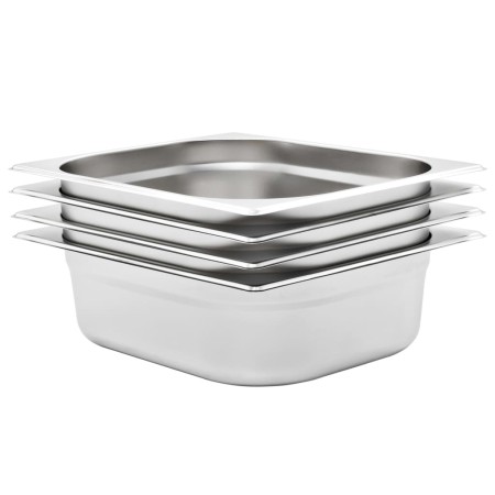 Gastronorm-Tabletts 4 Einheiten GN 1/2 100 mm Edelstahl von , Eimer für Dampftische - Ref: Foro24-50888, Preis: 47,11 €, Raba...