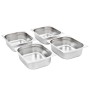 Gastronorm trays 4 units GN 1/2 100 mm stainless steel by , Buckets for steam tables - Ref: Foro24-50888, Price: 47,11 €, Dis...