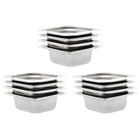 Gastronorm-Tabletts 12 Einheiten GN 1/6 65 mm Edelstahl von , Eimer für Dampftische - Ref: Foro24-50906, Preis: 53,77 €, Raba...