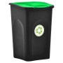 Cubo de basura con tapa de bisagra negro y verde 50 L de , Cubos de la basura y papeleras - Ref: Foro24-147328, Precio: 56,31...