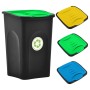 Cubo de basura con tapa de bisagra negro y verde 50 L de , Cubos de la basura y papeleras - Ref: Foro24-147328, Precio: 56,31...