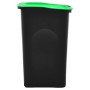 Cubo de basura con tapa de bisagra negro y verde 50 L de , Cubos de la basura y papeleras - Ref: Foro24-147328, Precio: 56,31...