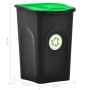 Cubo de basura con tapa de bisagra negro y verde 50 L de , Cubos de la basura y papeleras - Ref: Foro24-147328, Precio: 56,31...