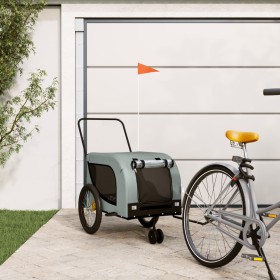 Pet Bicycle Trailer Iron Oxford Cloth Gray Black by , pet strollers - Ref: Foro24-94028, Price: 101,87 €, Discount: %