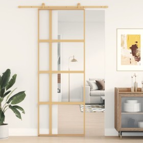 Goldene Schiebetür aus transparentem ESG-Glas und Aluminium von , Türen für zu Hause - Ref: Foro24-155190, Preis: 149,99 €, R...