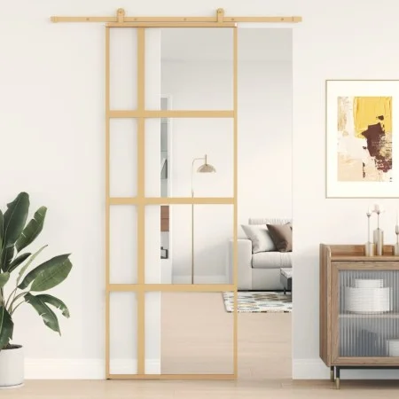 Goldene Schiebetür aus transparentem ESG-Glas und Aluminium von , Türen für zu Hause - Ref: Foro24-155190, Preis: 152,94 €, R...