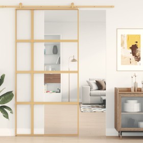 Goldene Schiebetür aus transparentem ESG-Glas und Aluminium von , Türen für zu Hause - Ref: Foro24-155192, Preis: 171,99 €, R...