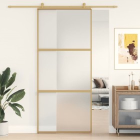 Golden sliding door ESG glass frosted aluminum 90x205cm by , Doors for the home - Ref: Foro24-155152, Price: 203,22 €, Discou...