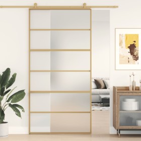 Goldene Schiebetür aus satiniertem ESG-Glas und Aluminium von , Türen für zu Hause - Ref: Foro24-155165, Preis: 181,99 €, Rab...