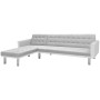 Sofá cama de esquina tela blanco y gris 218x155x69 cm de vidaXL, Sofás - Ref: Foro24-244331, Precio: 334,08 €, Descuento: %