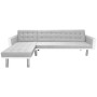 Eckschlafsofa aus weißem und grauem Stoff, 218 x 155 x 69 cm von vidaXL, Sofas - Ref: Foro24-244331, Preis: 334,08 €, Rabatt: %