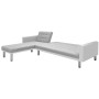 Eckschlafsofa aus weißem und grauem Stoff, 218 x 155 x 69 cm von vidaXL, Sofas - Ref: Foro24-244331, Preis: 334,08 €, Rabatt: %