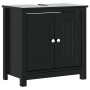 Mueble de lavabo baño BERG madera maciza pino negro 60x34x59cm de , Muebles de baño - Ref: Foro24-358553, Precio: 134,19 €, D...