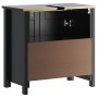 Mueble de lavabo baño BERG madera maciza pino negro 60x34x59cm de , Muebles de baño - Ref: Foro24-358553, Precio: 134,19 €, D...