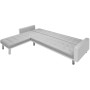 Sofá cama de esquina tela blanco y gris 218x155x69 cm de vidaXL, Sofás - Ref: Foro24-244331, Precio: 334,08 €, Descuento: %