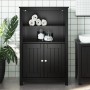 BERG bathroom cabinet solid black pine wood 69.5x34x110 cm by , Bathroom furniture - Ref: Foro24-358547, Price: 177,29 €, Dis...