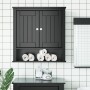 Mueble de pared baño BERG madera maciza negro 69,5x27x71,5 cm de , Muebles de baño - Ref: Foro24-358551, Precio: 111,94 €, De...