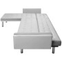 Sofá cama de esquina tela blanco y gris 218x155x69 cm de vidaXL, Sofás - Ref: Foro24-244331, Precio: 334,08 €, Descuento: %