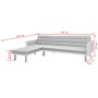 Eckschlafsofa aus weißem und grauem Stoff, 218 x 155 x 69 cm von vidaXL, Sofas - Ref: Foro24-244331, Preis: 334,08 €, Rabatt: %