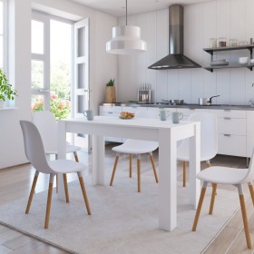 White engineered wood dining table 120x60x76 cm by , Kitchen and dining tables - Ref: Foro24-800432, Price: 90,44 €, Discount: %