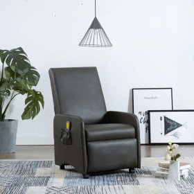 Gray Faux Leather Reclining Massage Chair by , Electric massage chairs - Ref: Foro24-248637, Price: 197,99 €, Discount: %