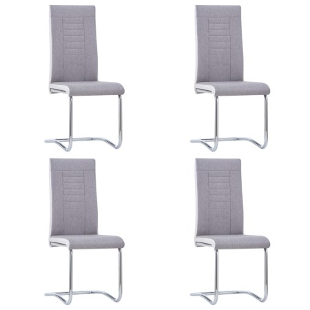 Cantilever dining chairs 4 units light gray fabric by , dining chairs - Ref: Foro24-281742, Price: 253,27 €, Discount: %