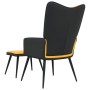 Silla de relajación reposapiés terciopelo PVC amarillo mostaza de , Sillones - Ref: Foro24-327827, Precio: 111,99 €, Descuent...