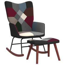 Rocking chair with patchwork fabric stool by , Rocking chairs - Ref: Foro24-328204, Price: 149,99 €, Discount: %