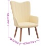 Cream White Velvet Relaxation Armchair by , Armchairs - Ref: Foro24-327664, Price: 99,11 €, Discount: %