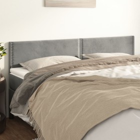 Cabeceros 2 unidades de terciopelo gris claro 90x5x78/88 cm de , Cabeceros y pies de cama - Ref: Foro24-345978, Precio: 69,66...